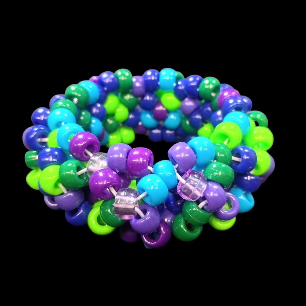 Electric Galaxy Kandi Cuff - Kandi Bracelet - EDM Rave Festival Jewelry